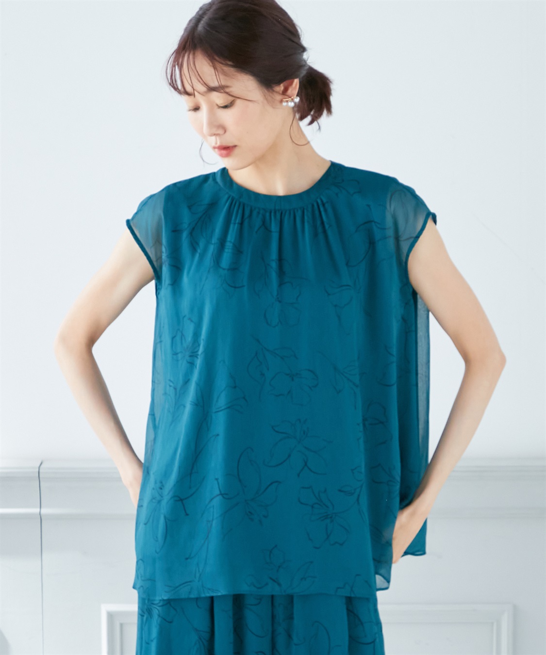 A/C DESIGN BY ALPHA CUBIC 楊柳シフォンブラウス_variation_3