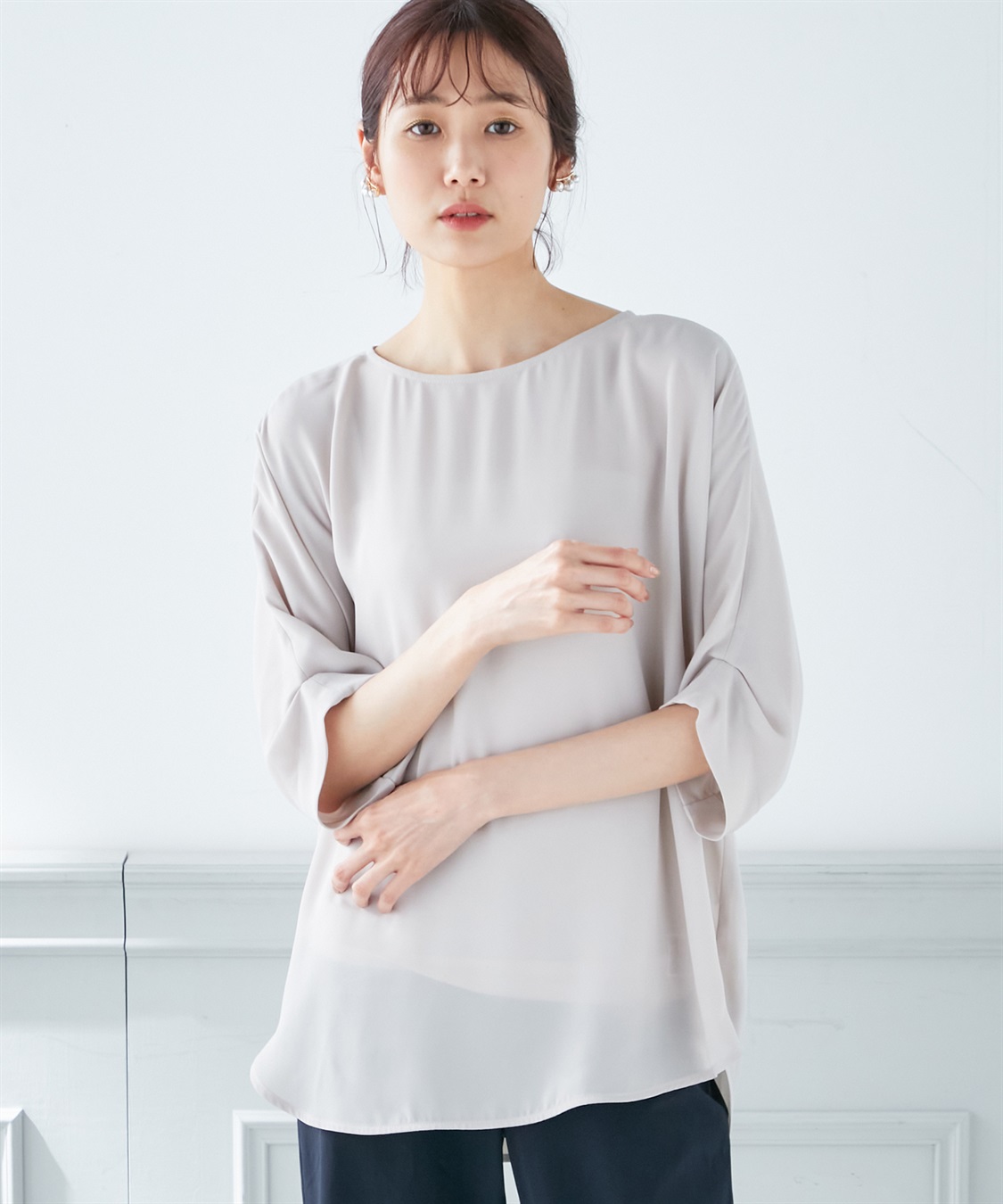 A/C DESIGN BY ALPHA CUBIC ジョーゼットブラウス_variation_3