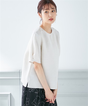 A/C DESIGN BY ALPHA CUBIC リネンブレンドTブラウス_variationthumb_3