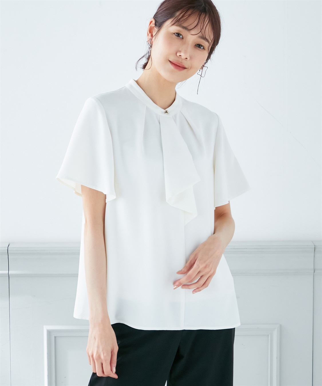 A/C DESIGN BY ALPHA CUBIC 【接触冷感】ボウタイブラウス_variation_2