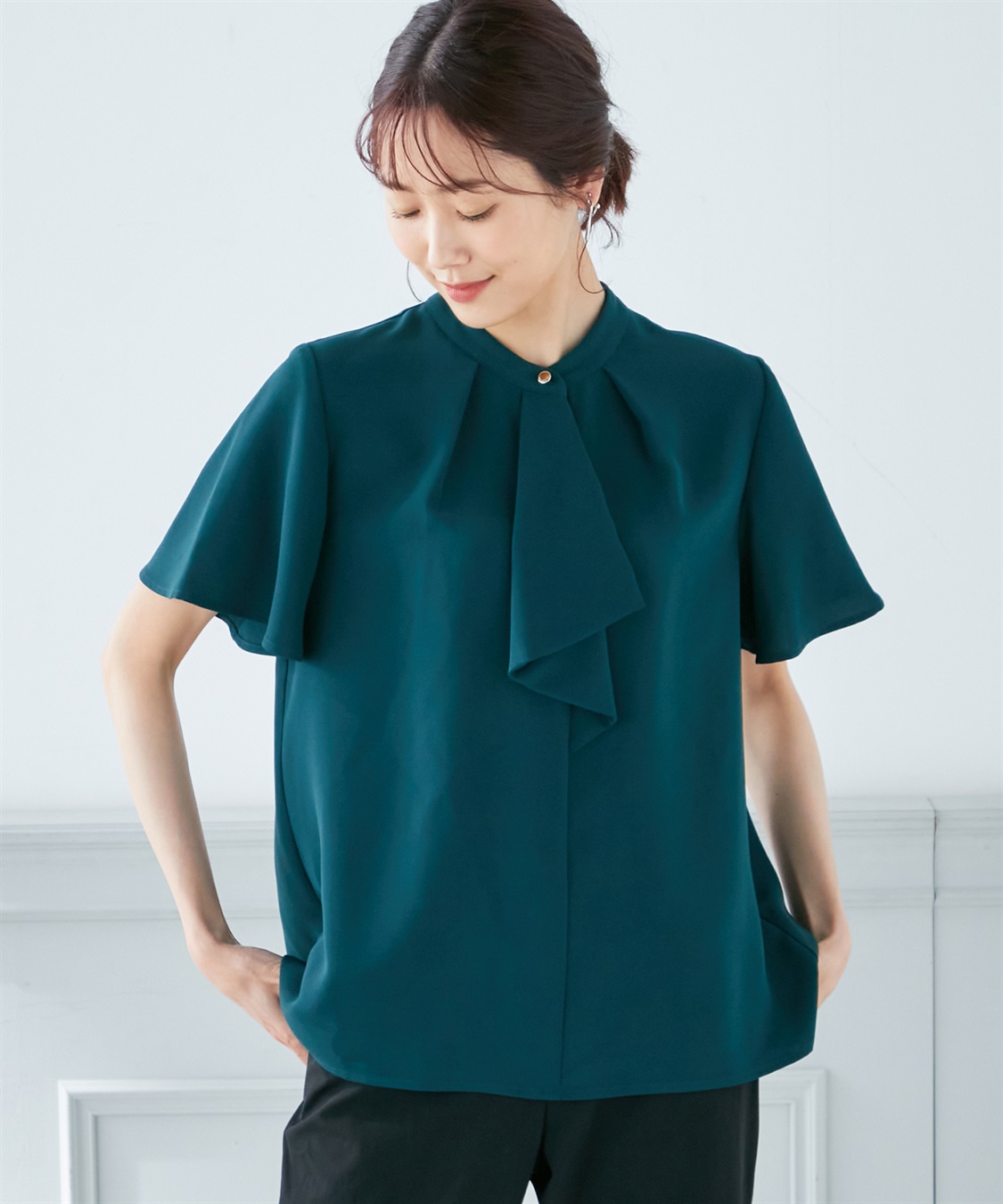 A/C DESIGN BY ALPHA CUBIC 【接触冷感】ボウタイブラウス_variation_3