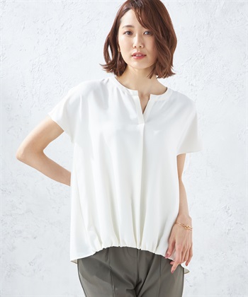 A/C DESIGN BY ALPHA CUBIC 【接触冷感】スキッパーブラウス_variationthumb_1