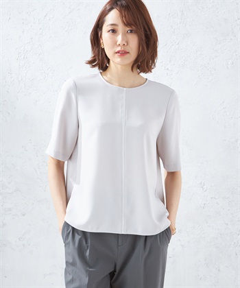 A/C DESIGN BY ALPHA CUBIC 【接触冷感】配色ラインブラウス_variationthumb_1