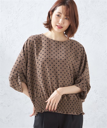 A/C DESIGN BY ALPHA CUBIC 【接触冷感】プリントドルマンブラウス_variationthumb_3