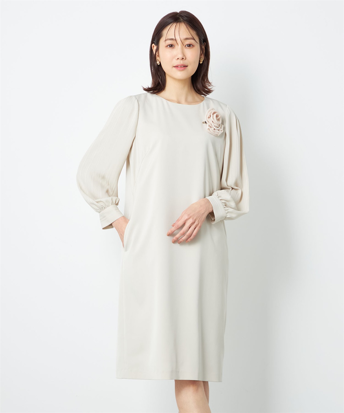 A/C DESIGN BY ALPHA CUBIC NOIE(R)/ノイエストライプスリーブワンピース_variation_2