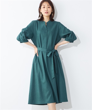 A/C DESIGN BY ALPHA CUBIC リネンブレンドリボンワンピース_variationthumb_1