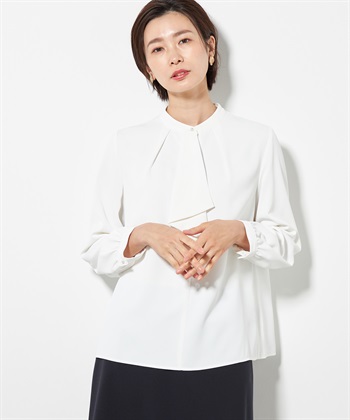 A/C DESIGN BY ALPHA CUBIC パールボタンラッフルタイブラウス_variationthumb_3