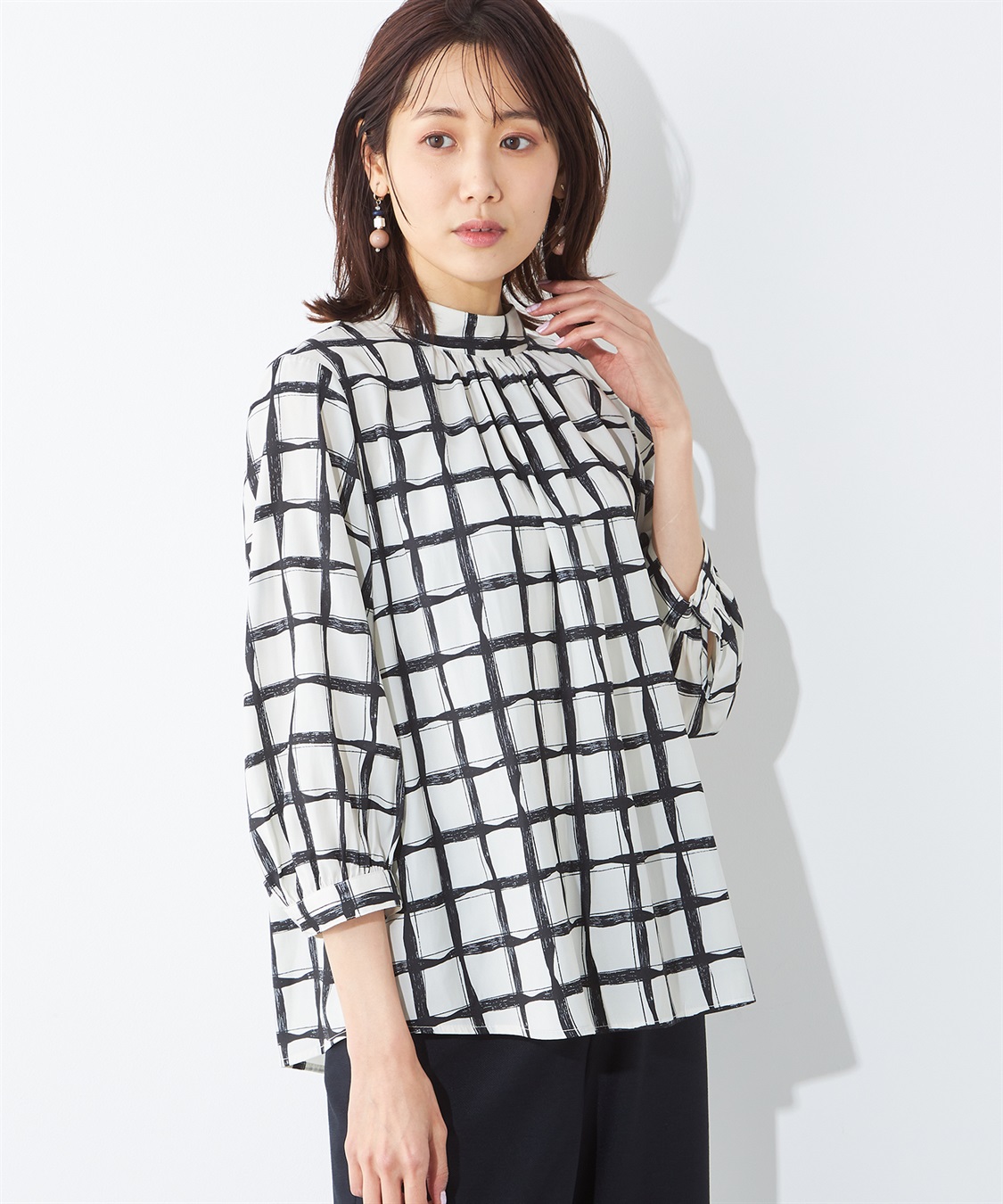 A/C DESIGN BY ALPHA CUBIC チェックブラウス_main