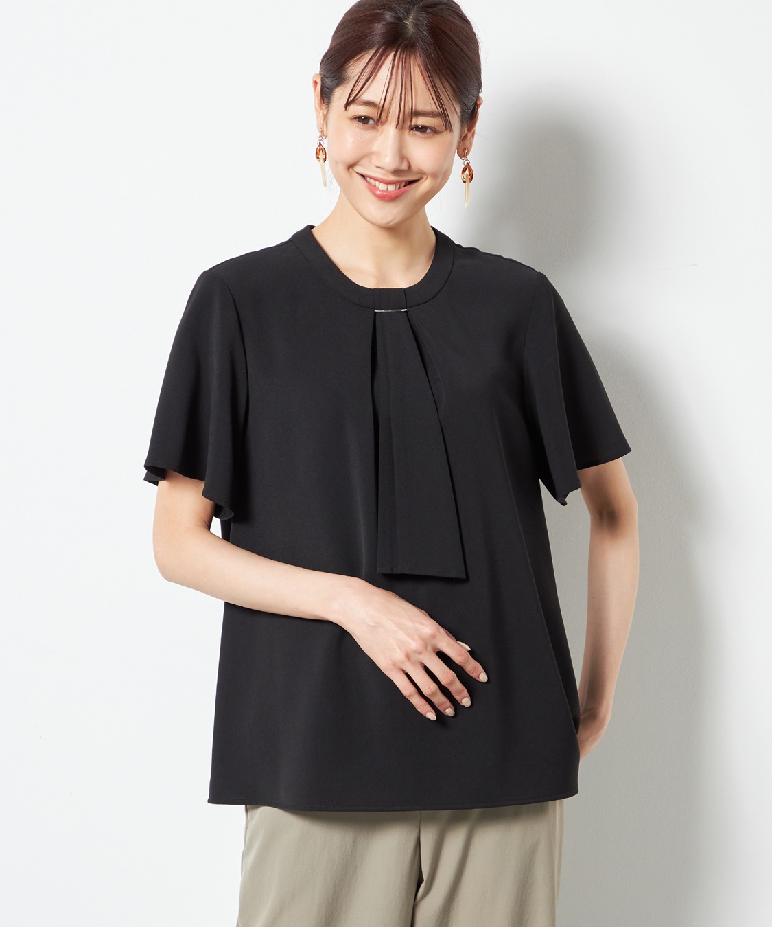 A/C DESIGN BY ALPHA CUBIC 【接触冷感】ボウタイブラウス_variation_2