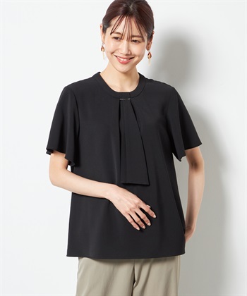 A/C DESIGN BY ALPHA CUBIC 【接触冷感】ボウタイブラウス_variationthumb_2