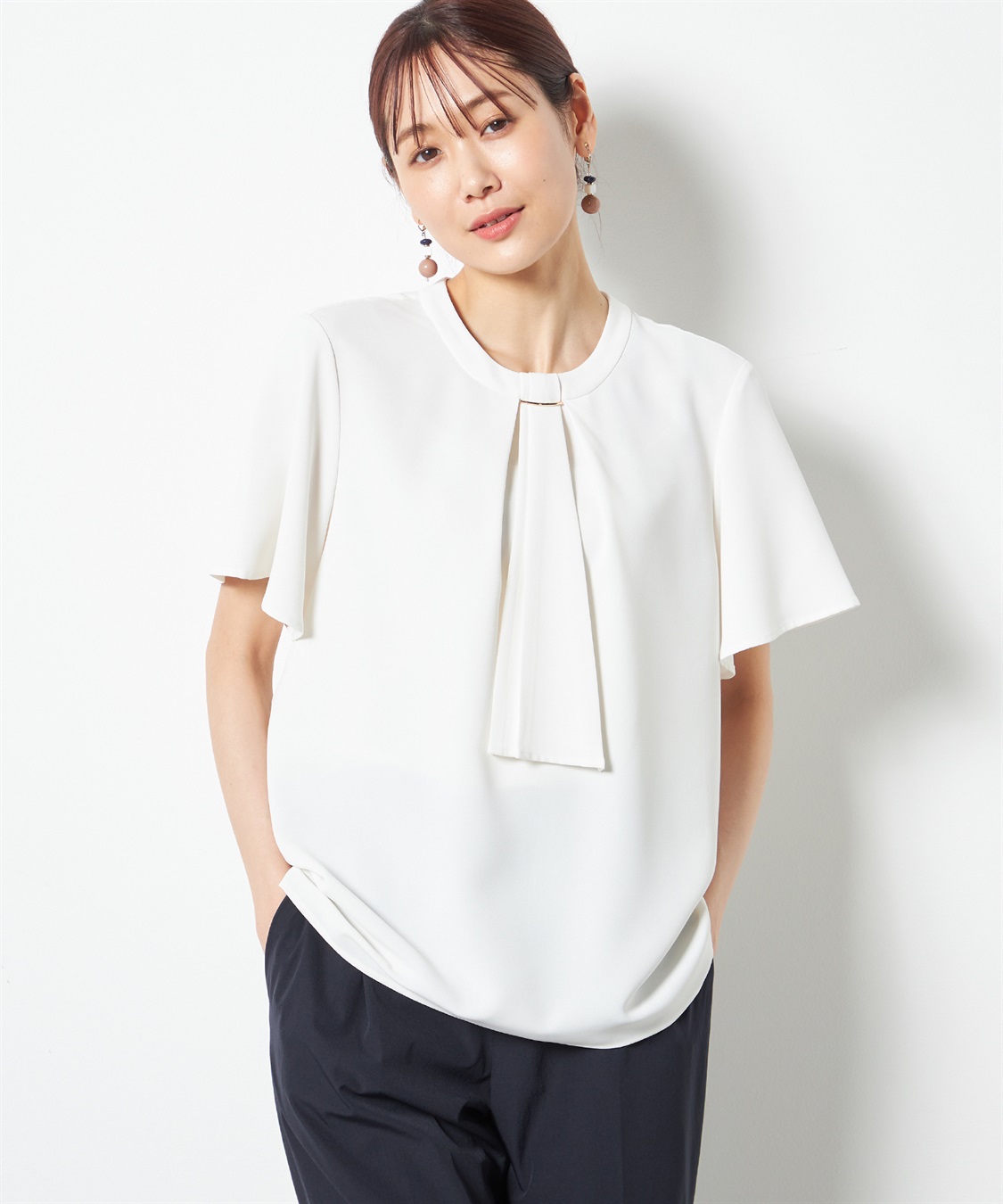 A/C DESIGN BY ALPHA CUBIC 【接触冷感】ボウタイブラウス_variation_3