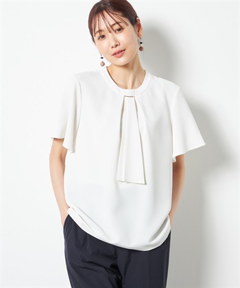 A/C DESIGN BY ALPHA CUBIC 【接触冷感】ボウタイブラウス_variationthumb_3