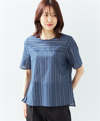 A/C DESIGN BY ALPHA CUBIC シアーラメストライプブラウス_variationthumb_2
