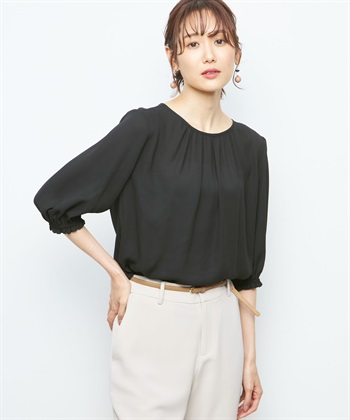 A/C DESIGN BY ALPHA CUBIC ジョーゼットプリントブラウス_variationthumb_1