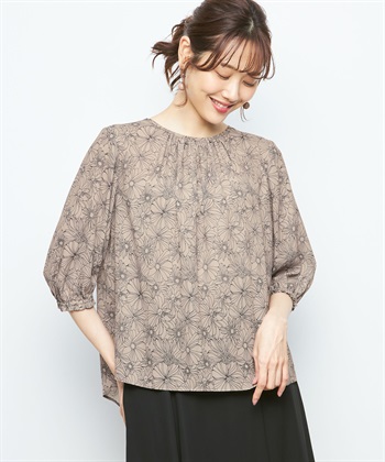 A/C DESIGN BY ALPHA CUBIC ジョーゼットプリントブラウス_variationthumb_3