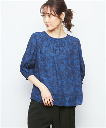 A/C DESIGN BY ALPHA CUBIC ジョーゼットプリントブラウス_variationthumb_2