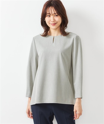 A/C DESIGN BY ALPHA CUBIC ローズオイル加工キーネックブラウス_variationthumb_1