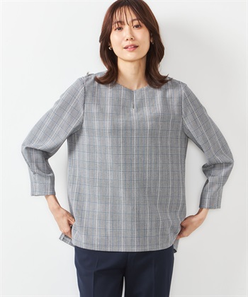 A/C DESIGN BY ALPHA CUBIC ローズオイル加工キーネックブラウス_variationthumb_2