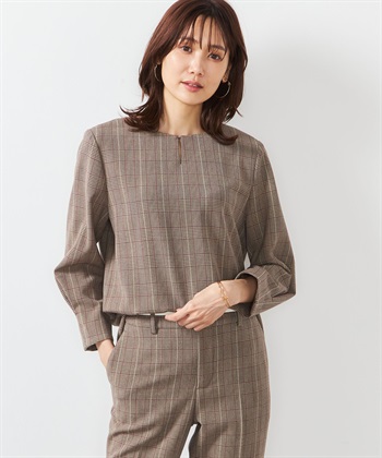 A/C DESIGN BY ALPHA CUBIC ローズオイル加工キーネックブラウス_variationthumb_3