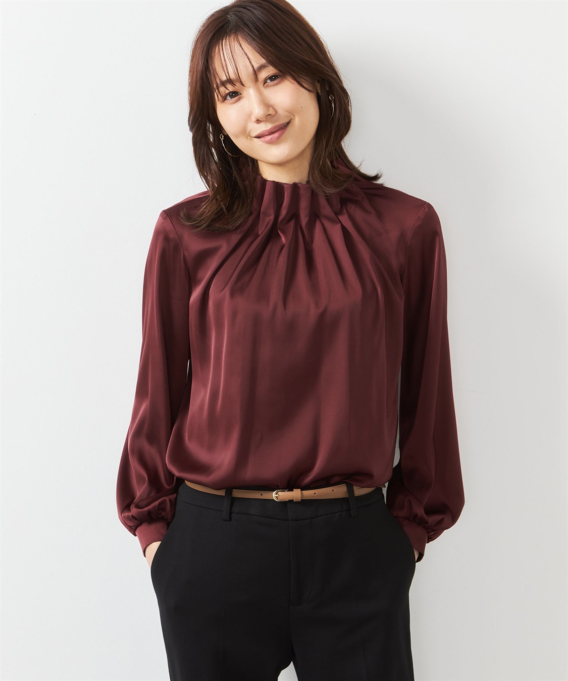 A/C DESIGN BY ALPHA CUBIC ギャザーネックブラウス_variation_3