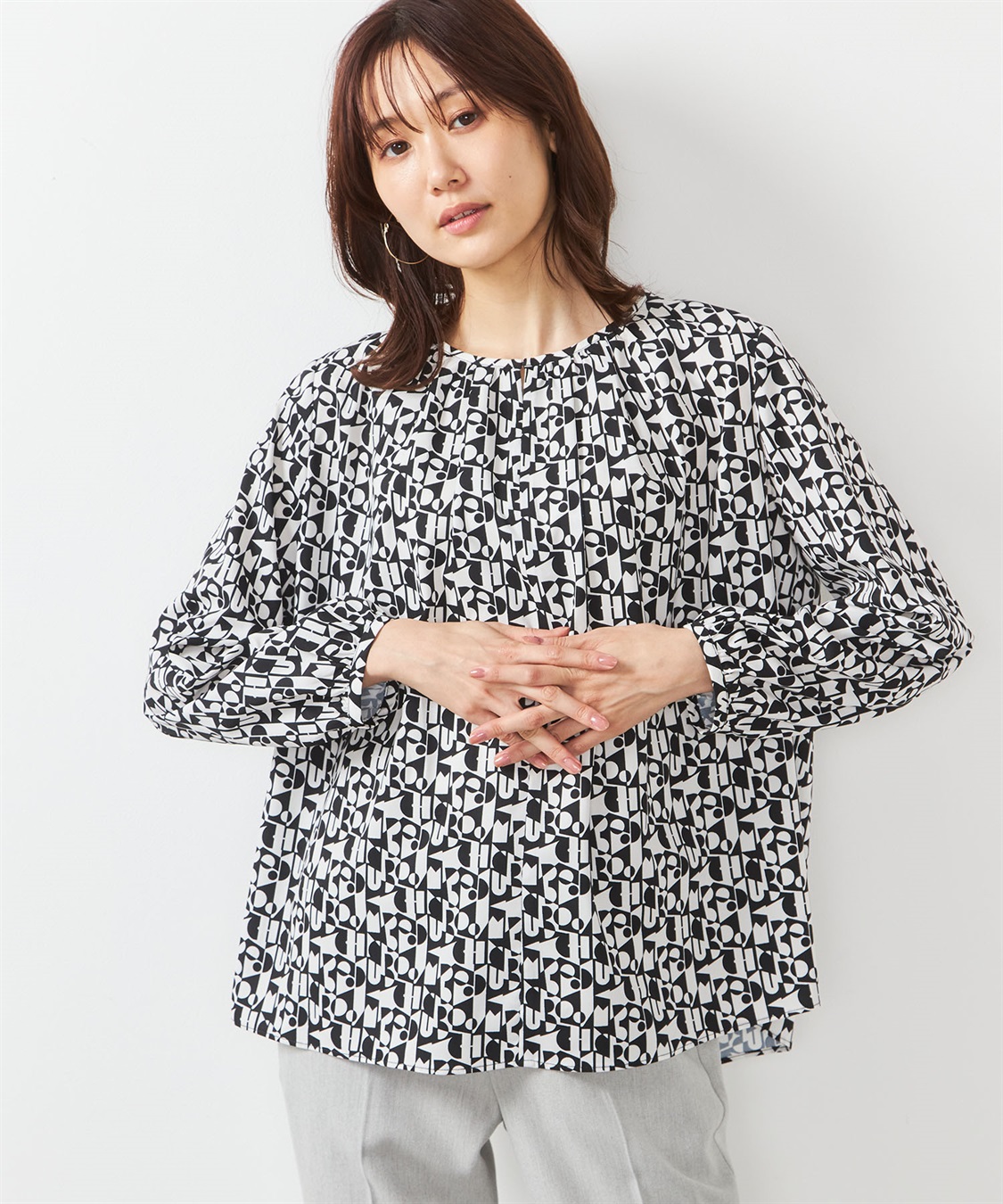 A/C DESIGN BY ALPHA CUBIC プリントブラウス_variation_1