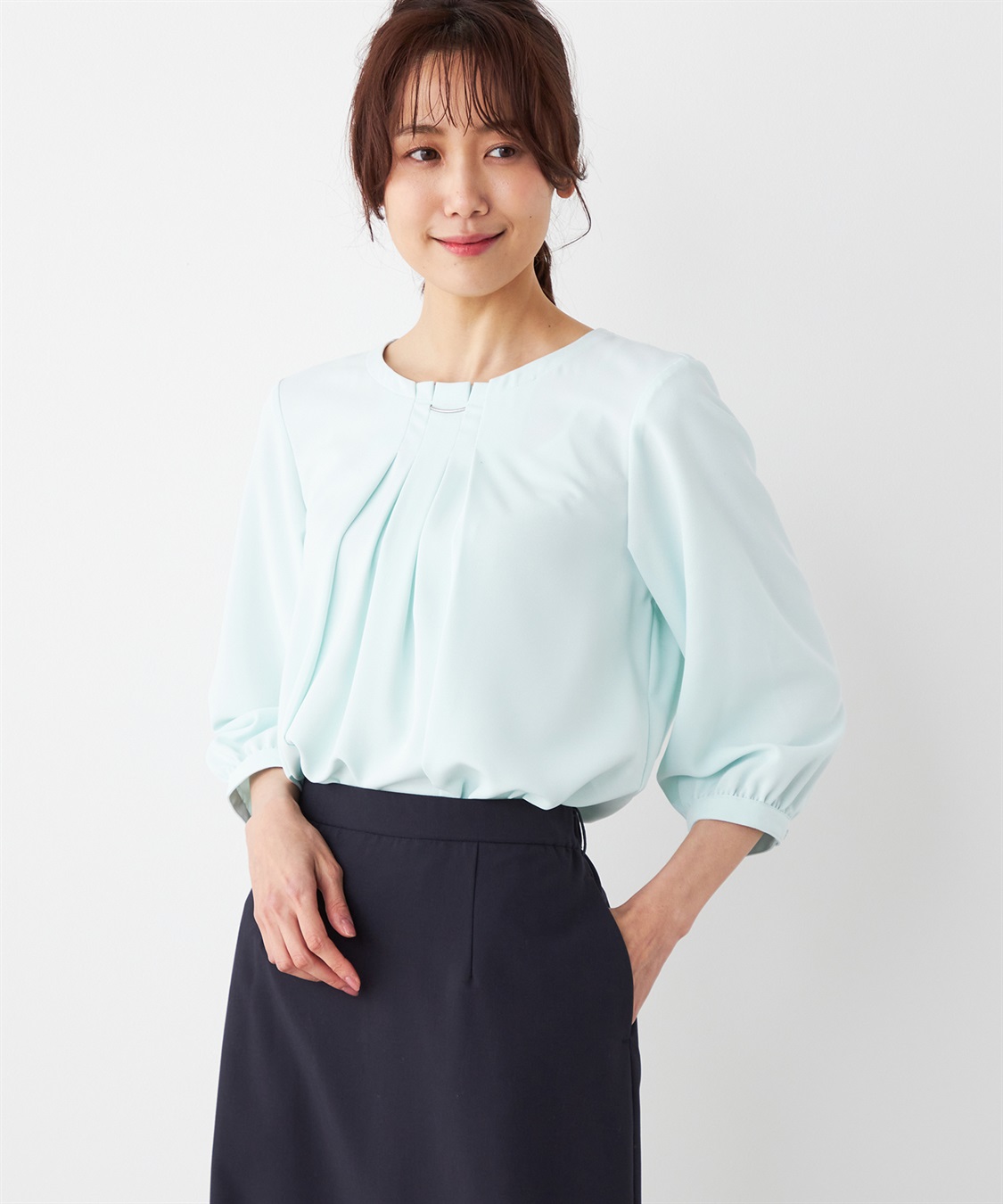 A/C DESIGN BY ALPHA CUBIC メタルパーツタックブラウス_variation_3