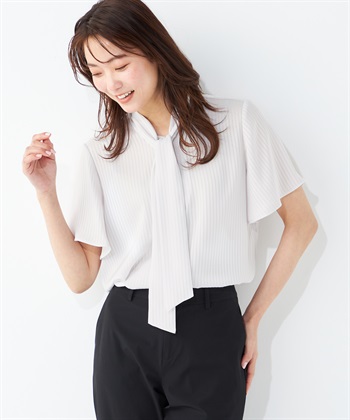 シアーストライプブラウス A/C DESIGN BY ALPHA CUBIC｜クロス