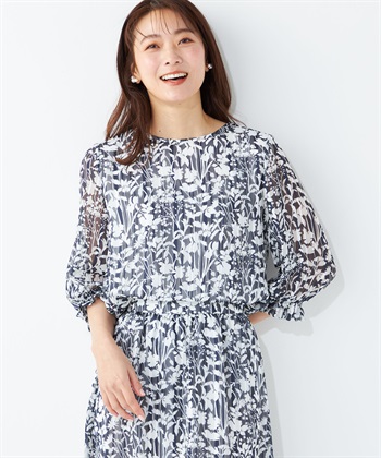 CARAMEL CREAM FLORAL リバティブラウス 4Y Wear