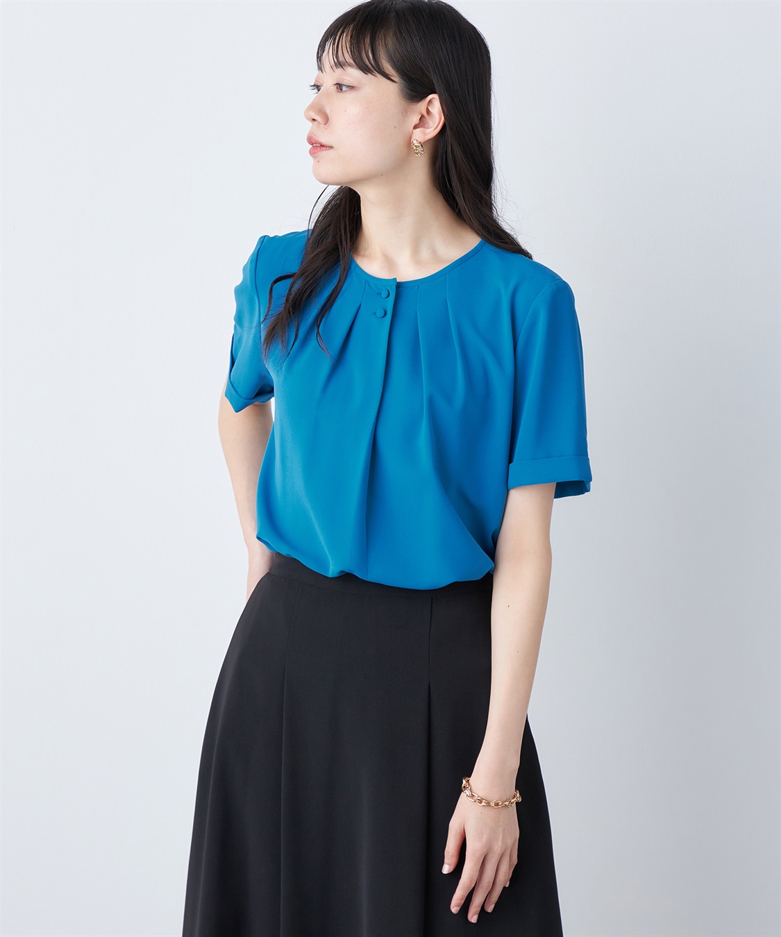 A/C DESIGN BY ALPHA CUBIC 【UVカット・冷感・ウォッシャブル】フロントタックブラウス_variation_3