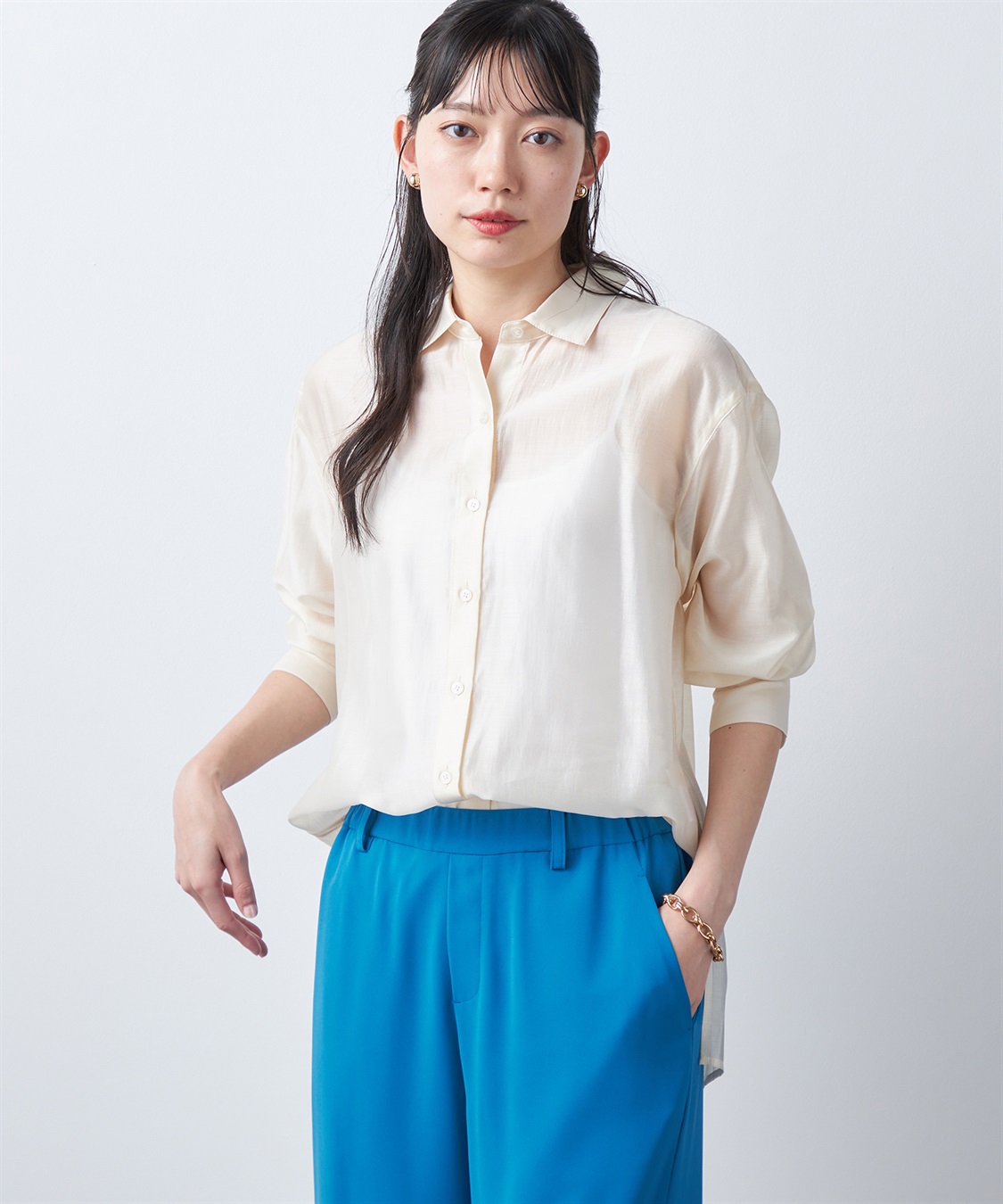 A/C DESIGN BY ALPHA CUBIC シアーロングブラウス_variation_1