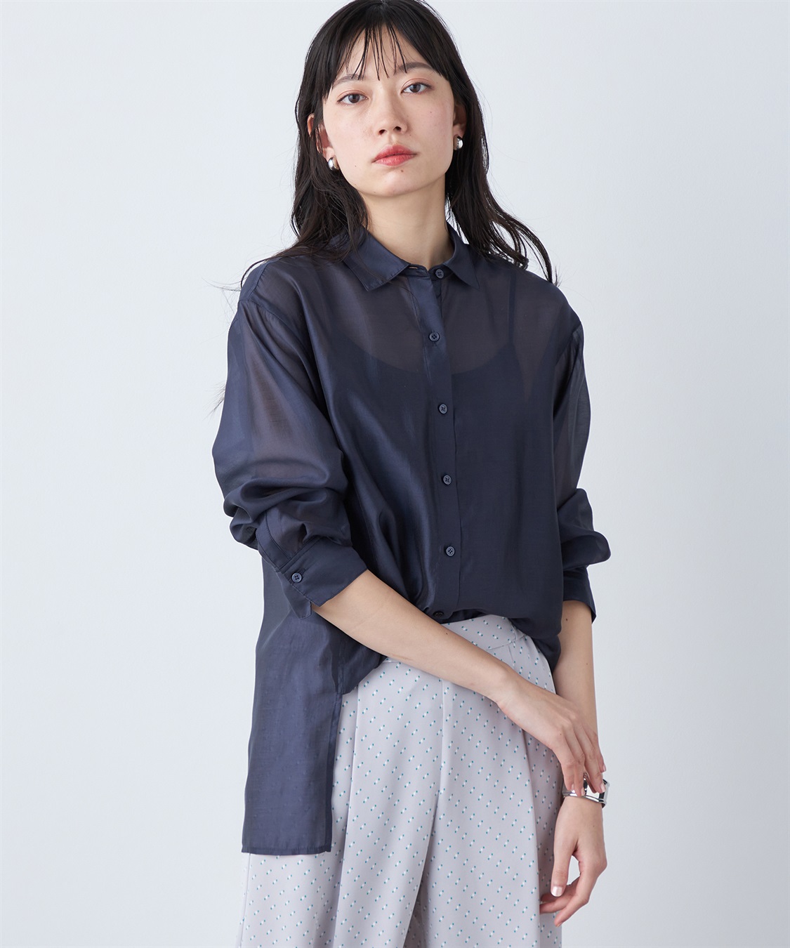 A/C DESIGN BY ALPHA CUBIC シアーロングブラウス_variation_2