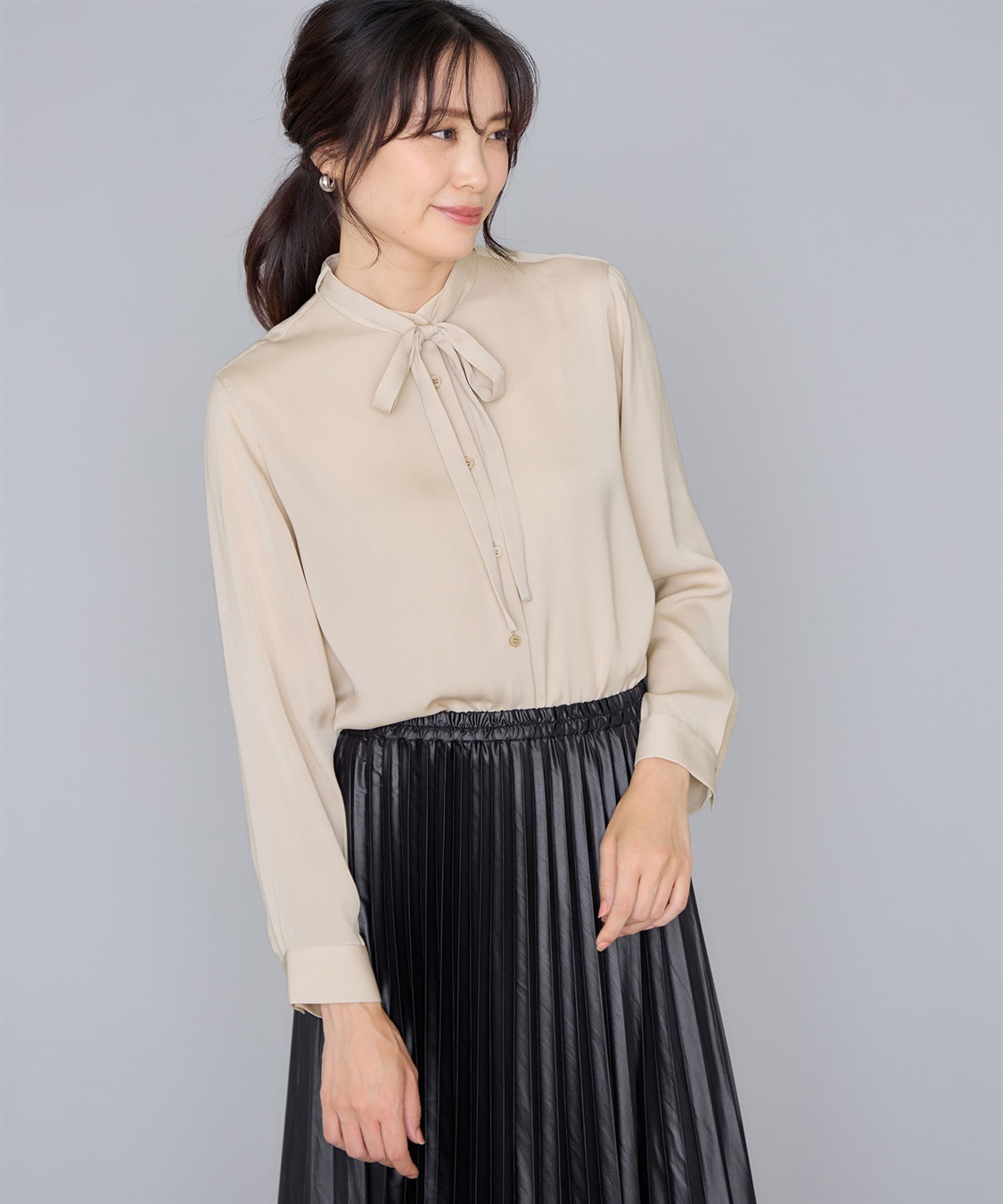 A/C DESIGN BY ALPHA CUBIC ボウタイブラウス_variation_1