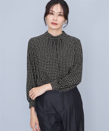 A/C DESIGN BY ALPHA CUBIC ドットプリントブラウス_variationthumb_1