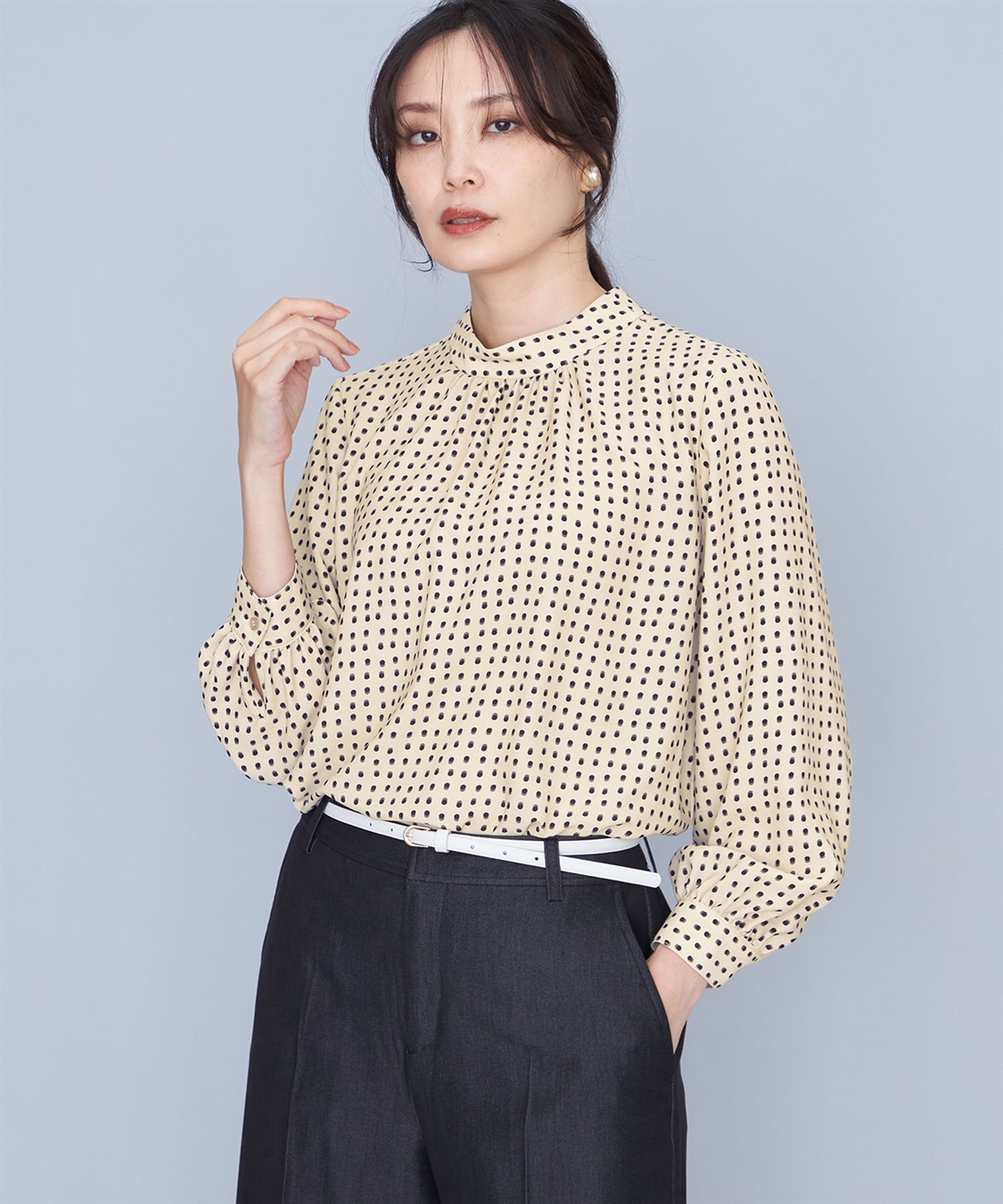 A/C DESIGN BY ALPHA CUBIC ドットプリントブラウス_variation_2