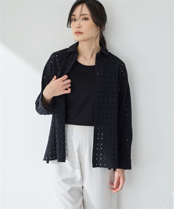 A/C DESIGN BY ALPHA CUBIC 総刺しゅうシャツブラウス_variationthumb_1