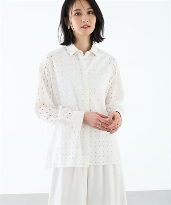 A/C DESIGN BY ALPHA CUBIC 総刺しゅうシャツブラウス_variationthumb_2