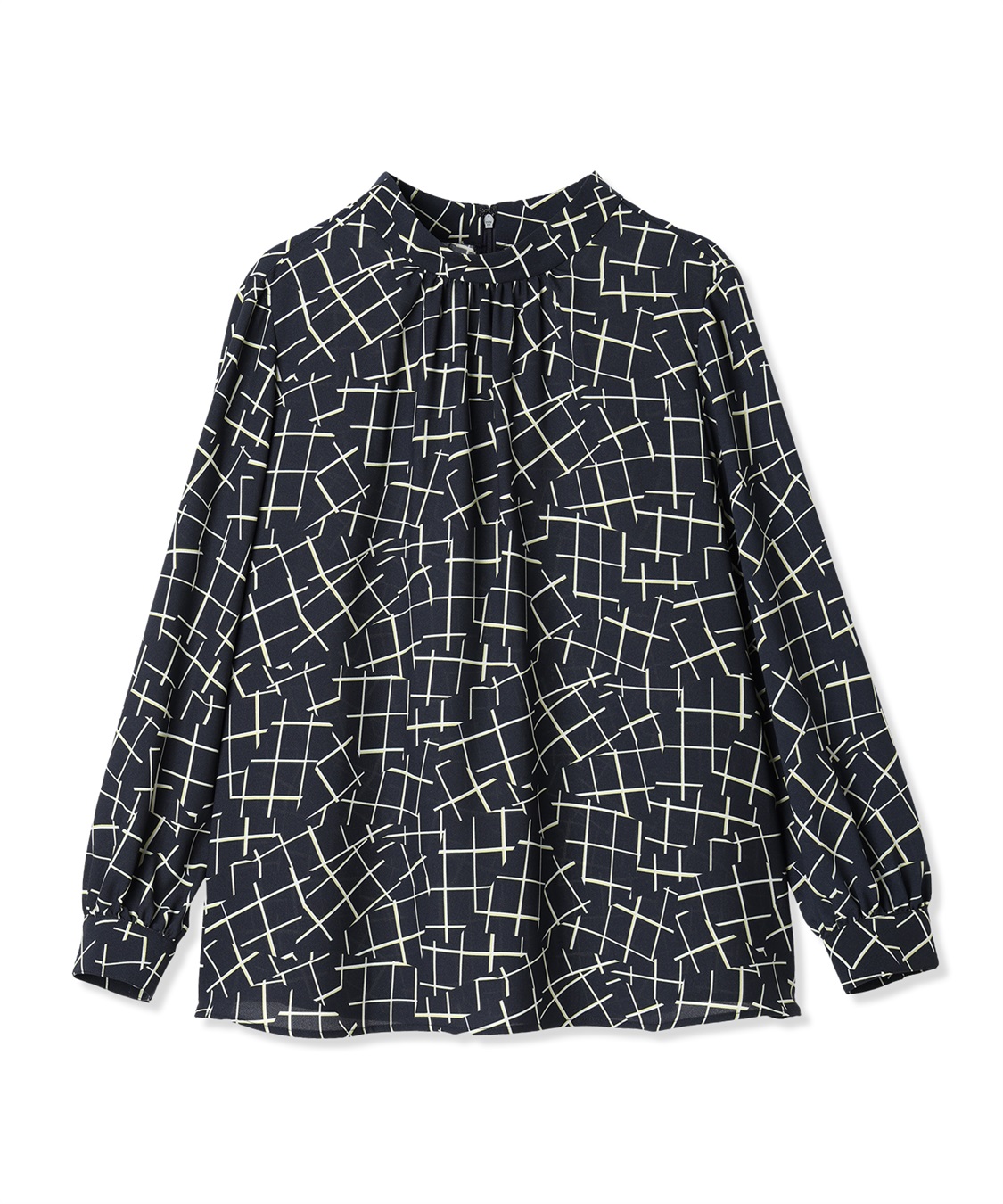 A/C DESIGN BY ALPHA CUBIC 【アルコラージュ】幾何チェックプリントブラウス_variation_2