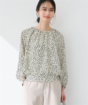 A/C DESIGN BY ALPHA CUBIC 【アルコラージュ】ドットプリントブラウス_variationthumb_1