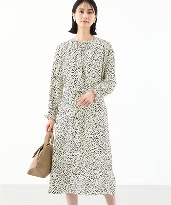 健美出品 アルコラージュ】ドットプリントワンピース A/C DESIGN BY ALPHA CUBIC