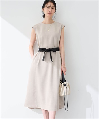 A/C DESIGN BY ALPHA CUBIC リネンライクベルテッドワンピース_variationthumb_2