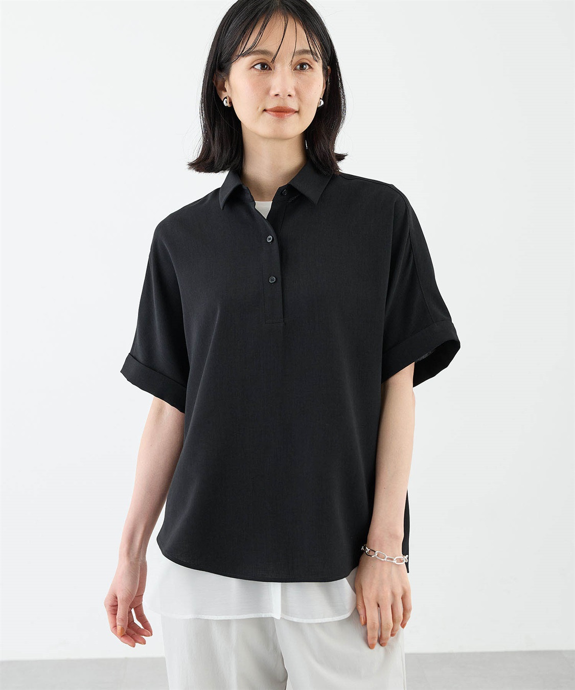 A/C DESIGN BY ALPHA CUBIC 【美モーション】スキッパーシャツ【接触冷感・UVカット】_variation_1