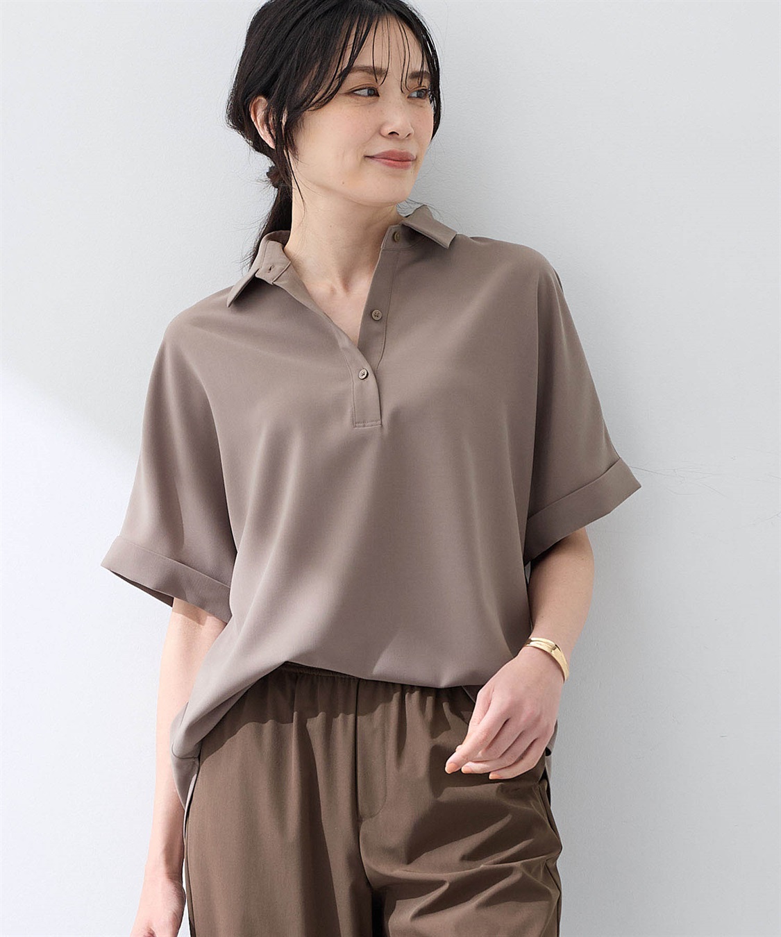 A/C DESIGN BY ALPHA CUBIC 【美モーション】スキッパーシャツ【接触冷感・UVカット】_variation_2