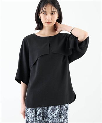 A/C DESIGN BY ALPHA CUBIC 【美モーション】ケープデザインブラウス【接触冷感・UVカット】_variationthumb_1