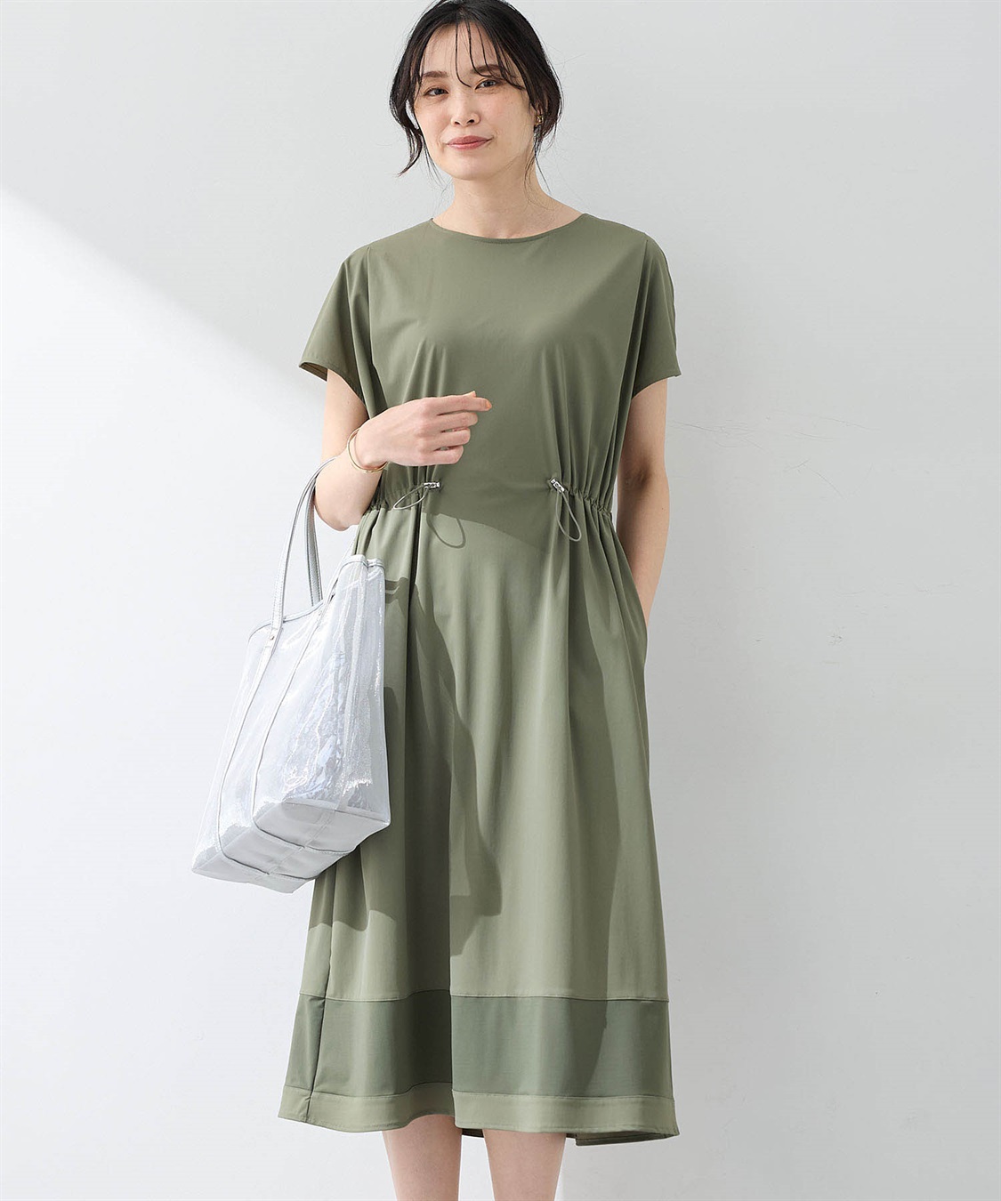 A/C DESIGN BY ALPHA CUBIC 裾メッシュ切替えラッシュワンピース【接触冷感・UVカット・撥水】_variation_2