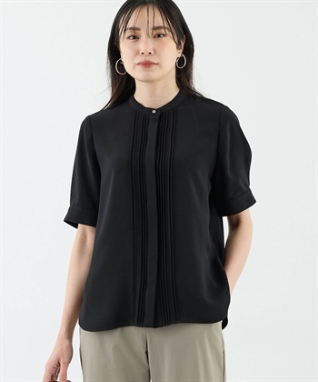 メゾンホテル☆ピンタックブラウス MAISON HOTEL (メゾンホテル) PINTUCK OPEN BLOUSE