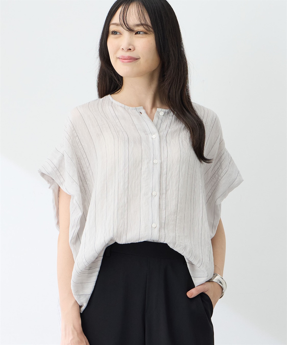 A/C DESIGN BY ALPHA CUBIC シアーストライプブラウス_variation_1
