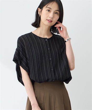 シアーストライプブラウス(ブラック-9号)