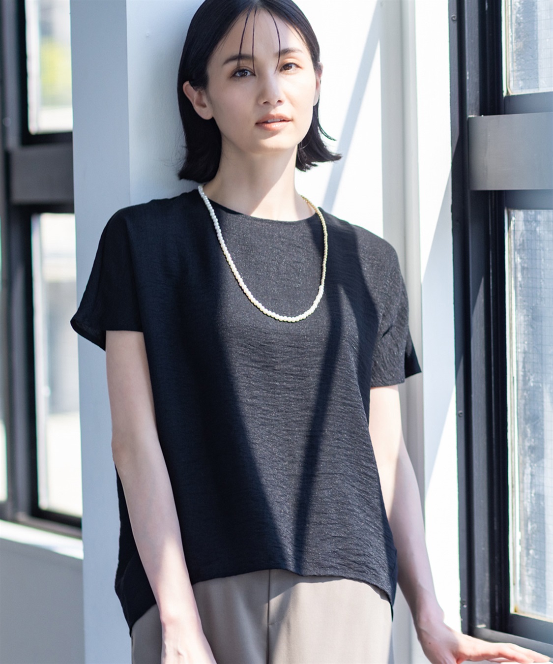 A/C DESIGN BY ALPHA CUBIC フレンチブラウス【接触冷感】_main