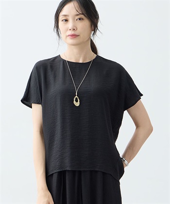 フレンチブラウス【接触冷感】(ブラック-9号)