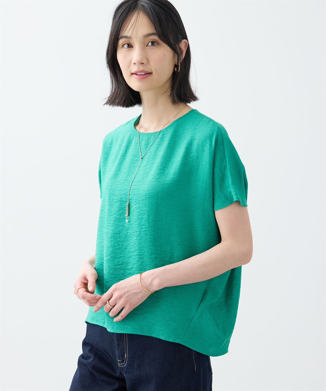 A/C DESIGN BY ALPHA CUBIC フレンチブラウス【接触冷感】_variation_2